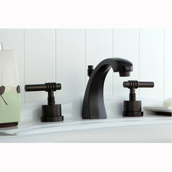 Polished Brass Two Handle Widespread Lavatory Faucet with Pop-Up J511