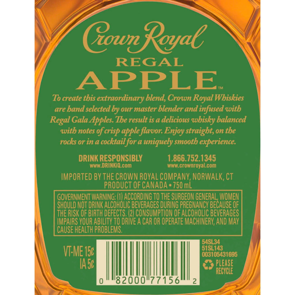 Regal Apple Flavored Whisky, 750 mL, 35% ABV R1156