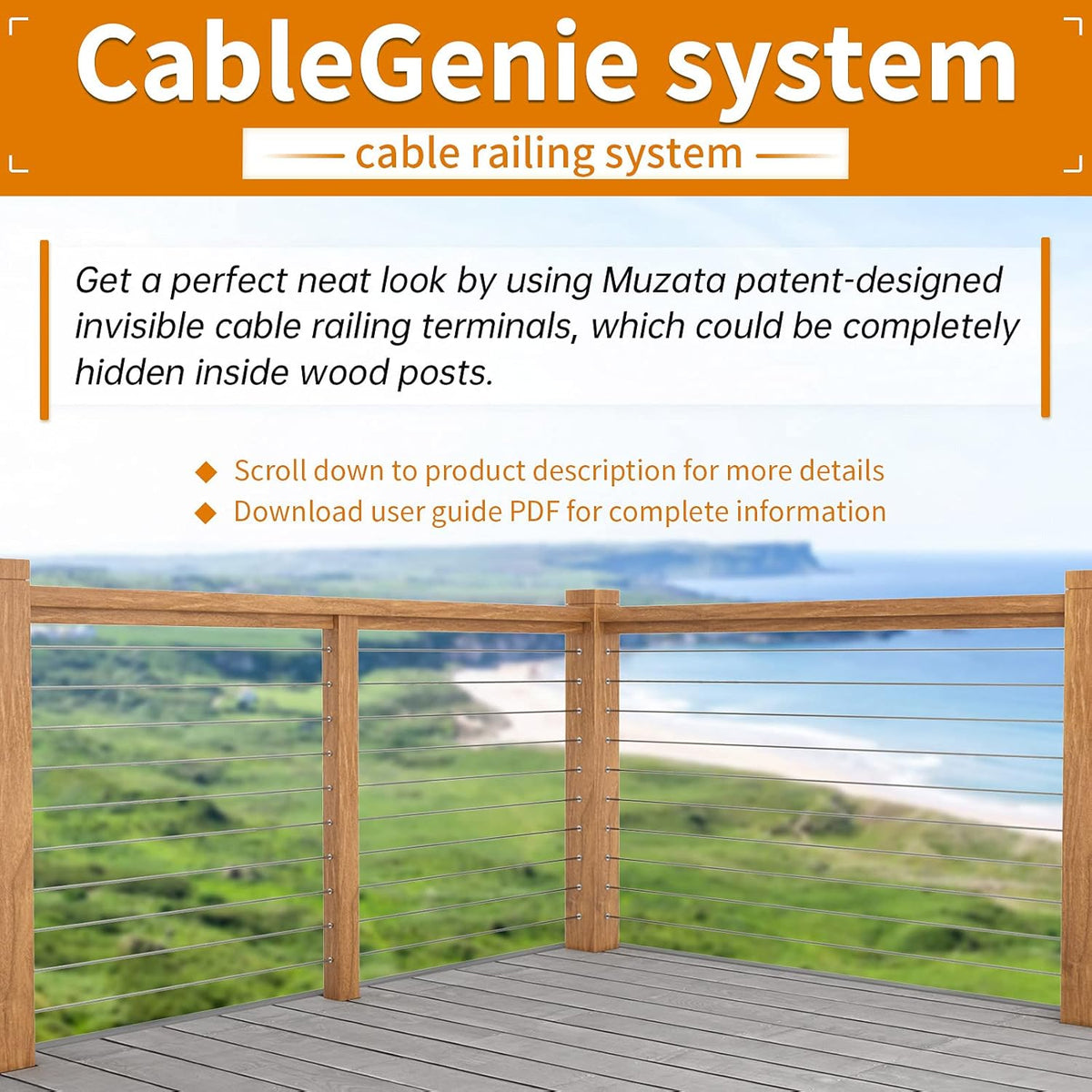 5/32 Cable Railing Kit with Protective Sleeve T316 Stainless Steel X868468