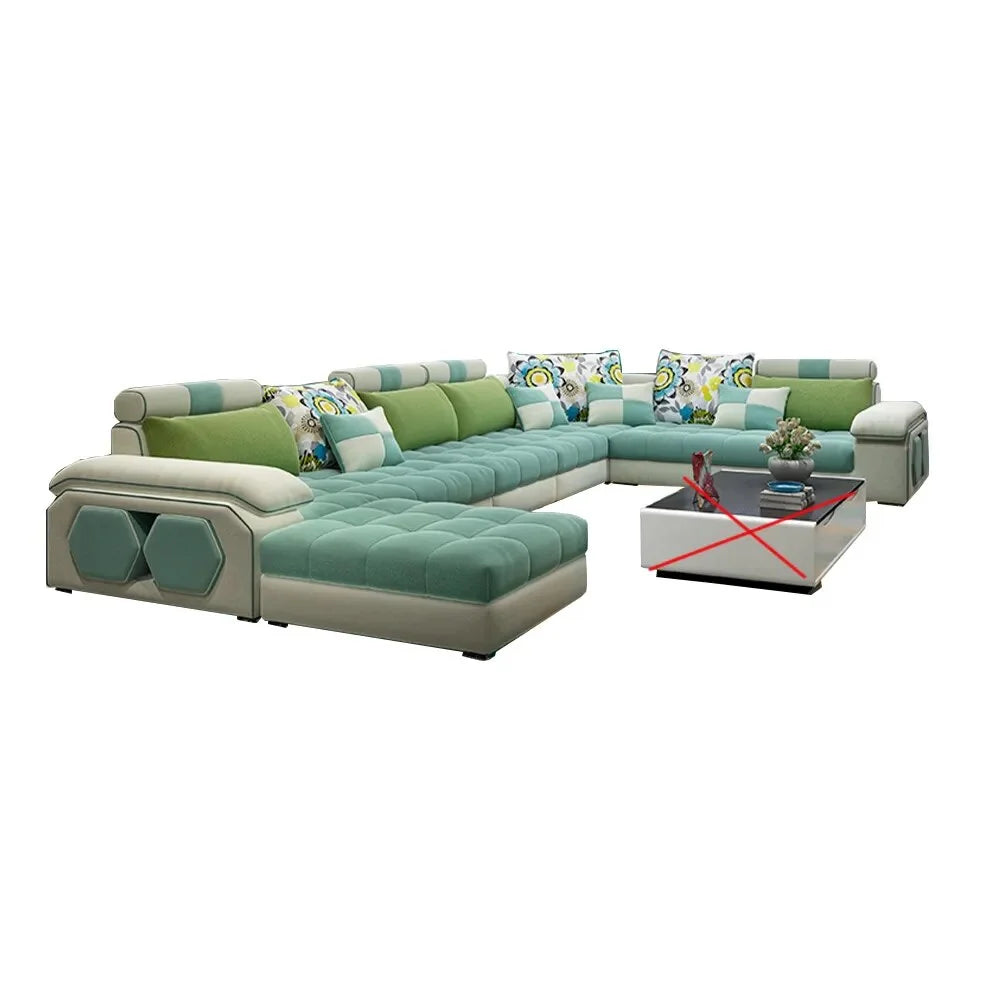 Fabric U Shape Sectional Sofa D7962