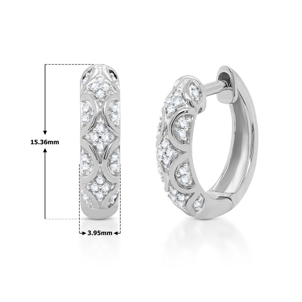 18K White Gold Plated Hoop Earrings W66592
