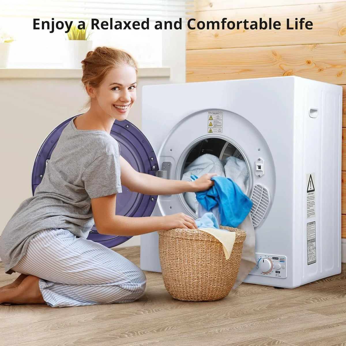 Portable Electric Clothes Dryer 2.65 cu. ft Stainless Steel Tub M674