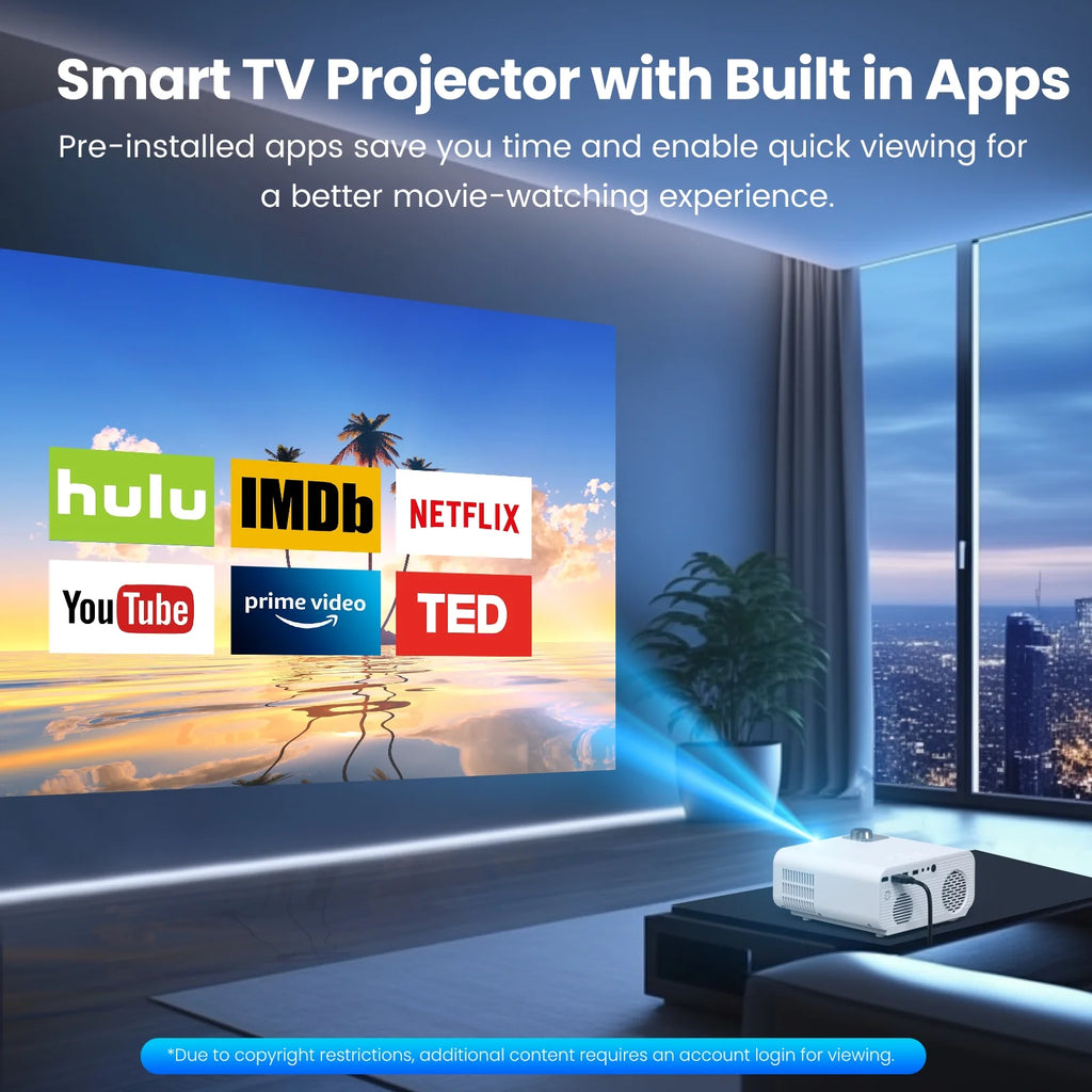 5G WiFi Bluetooth Projector, Native 1080P, 100" Screen M5449