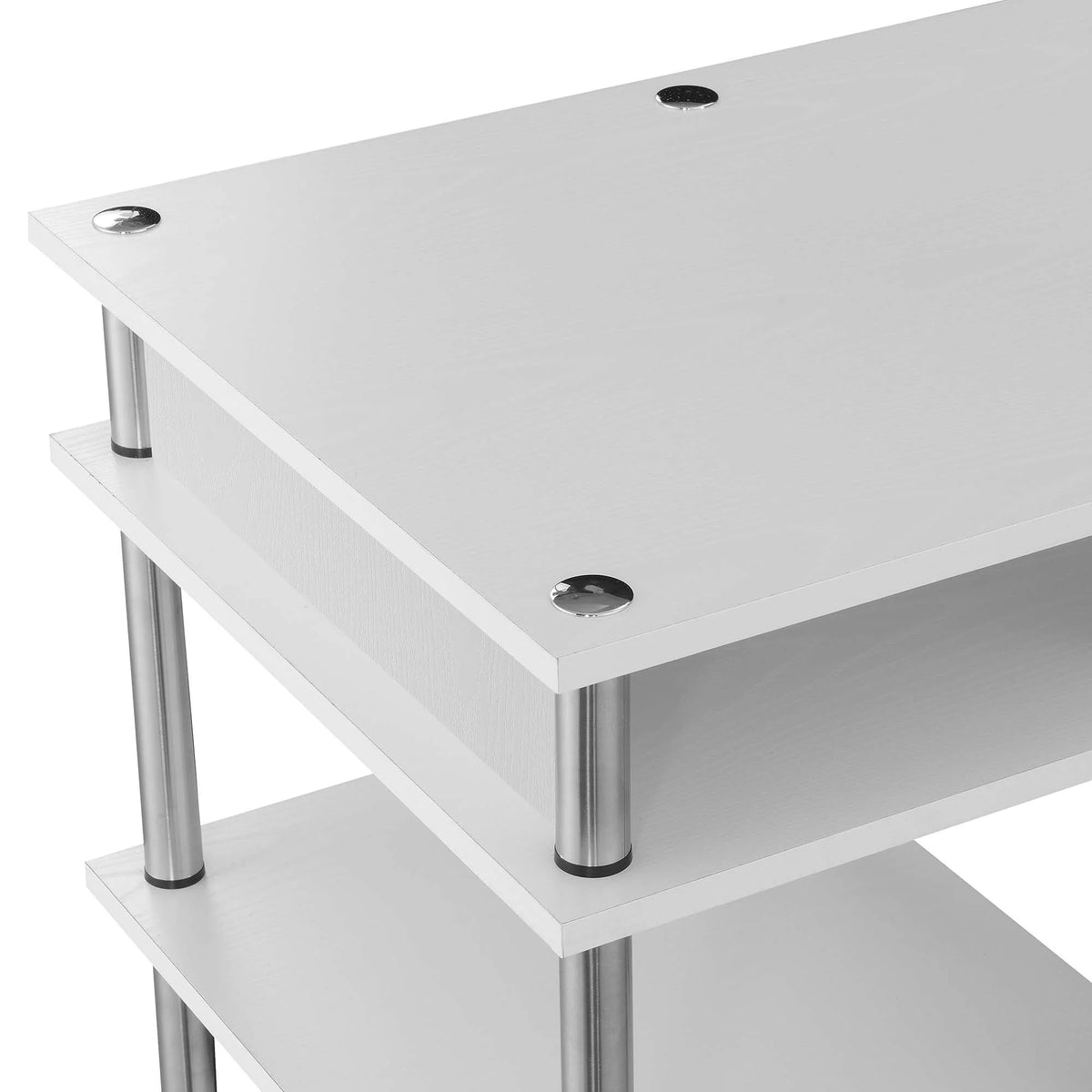 White 60-inch Student Desk with Shelves A13565