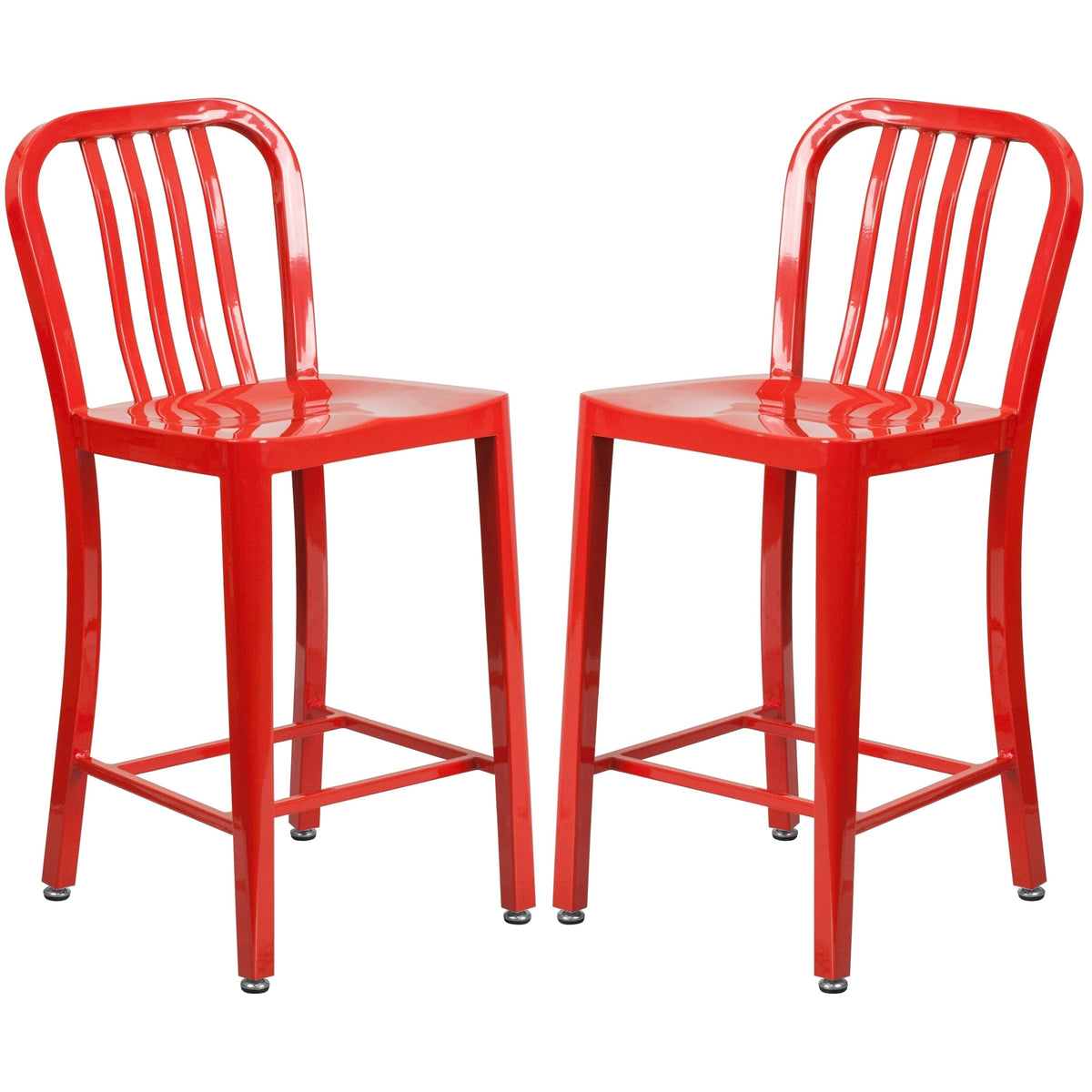 Red Metal Counter Stools O806