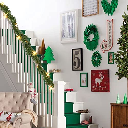 14.8 FT Artificial Christmas Garland with 50 Pre-Lit LED Lights V361