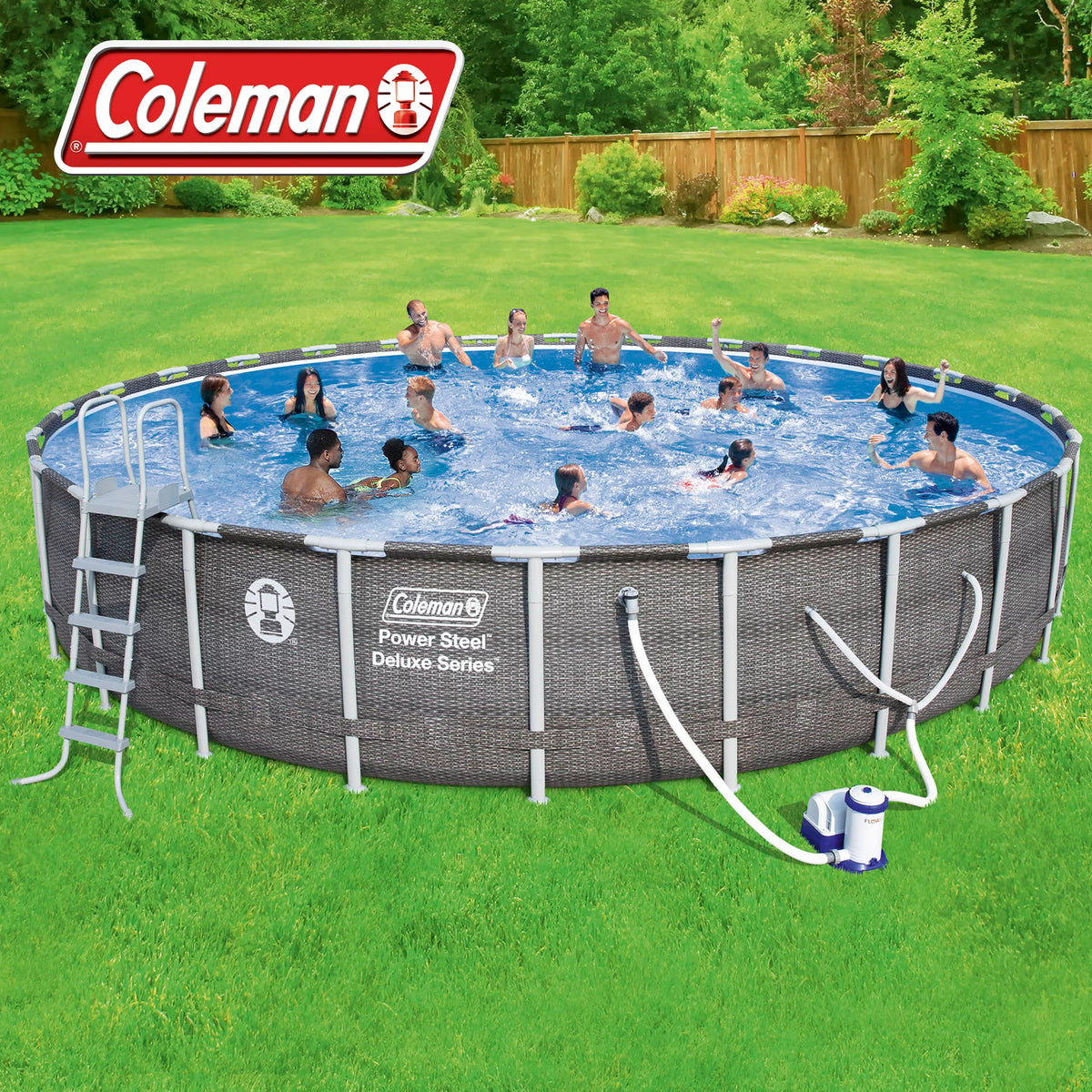 Power Steel Pool Set with Pump, Ladder and Cover O3184