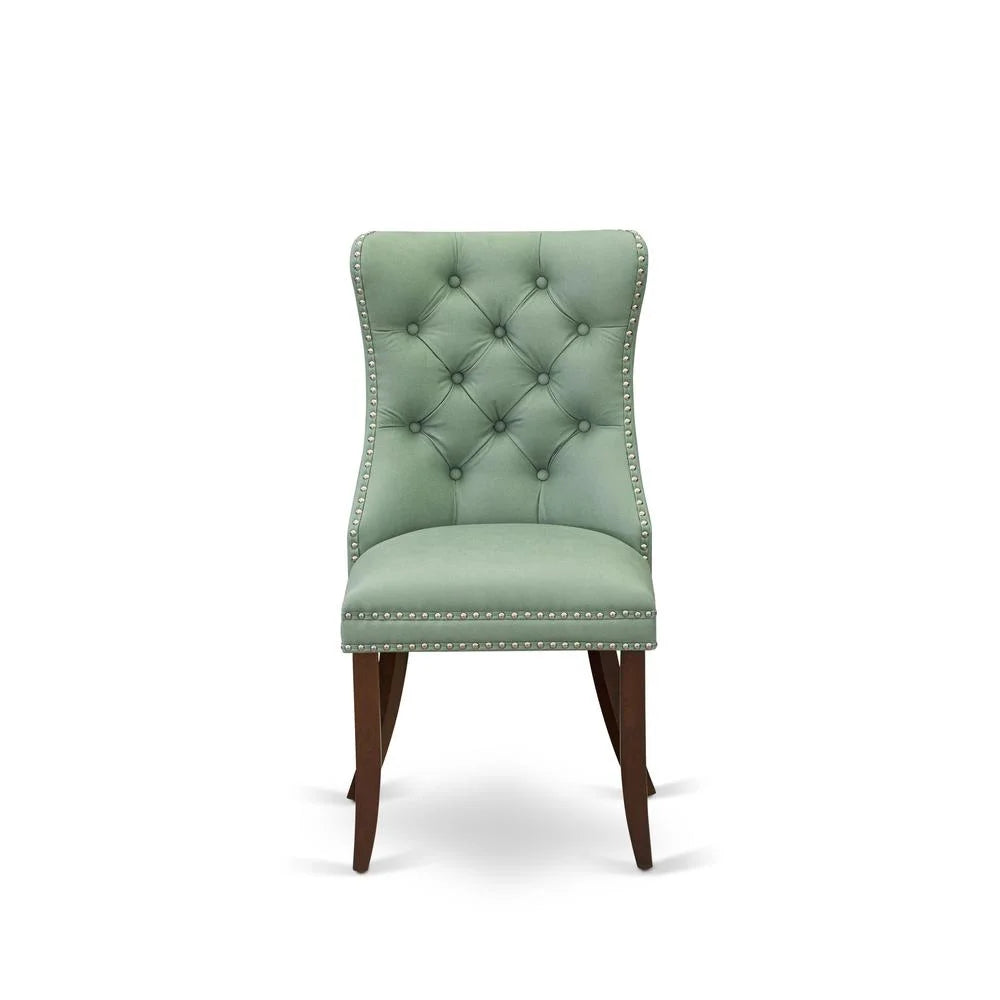 Willow Green faux leather Upholstered Dining Chairs, Set of 2 A719
