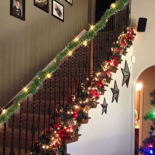 14.8 FT Artificial Christmas Garland with 50 Pre-Lit LED Lights V361