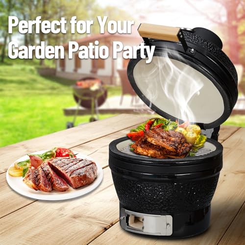 13-Inch Portable Ceramic Charcoal Grill with Stand V79997