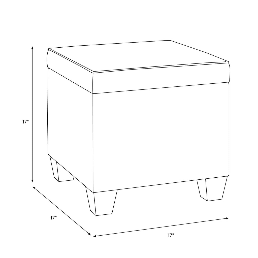 Indigo Floral Square Storage Ottoman W66306