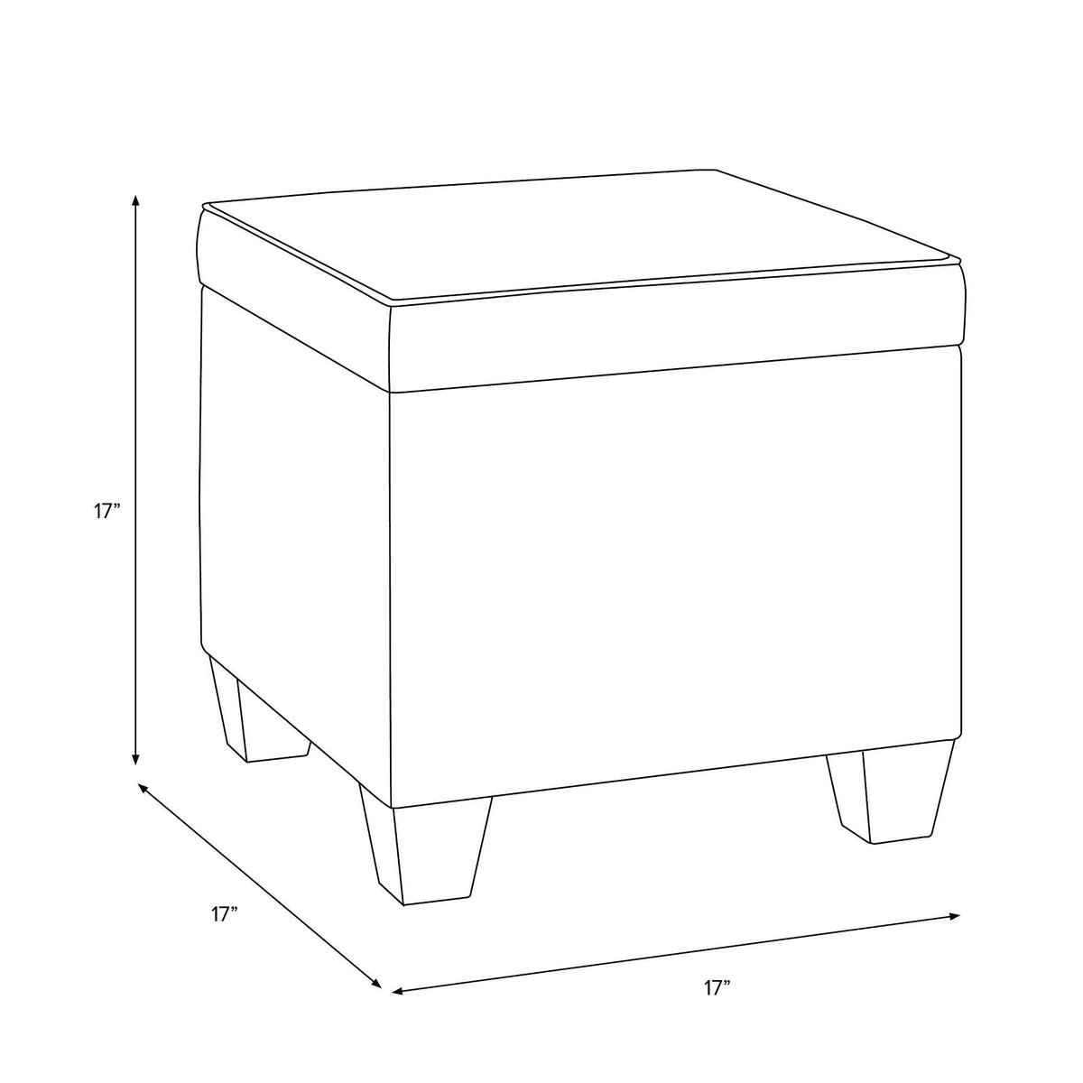 Indigo Floral Square Storage Ottoman W66306