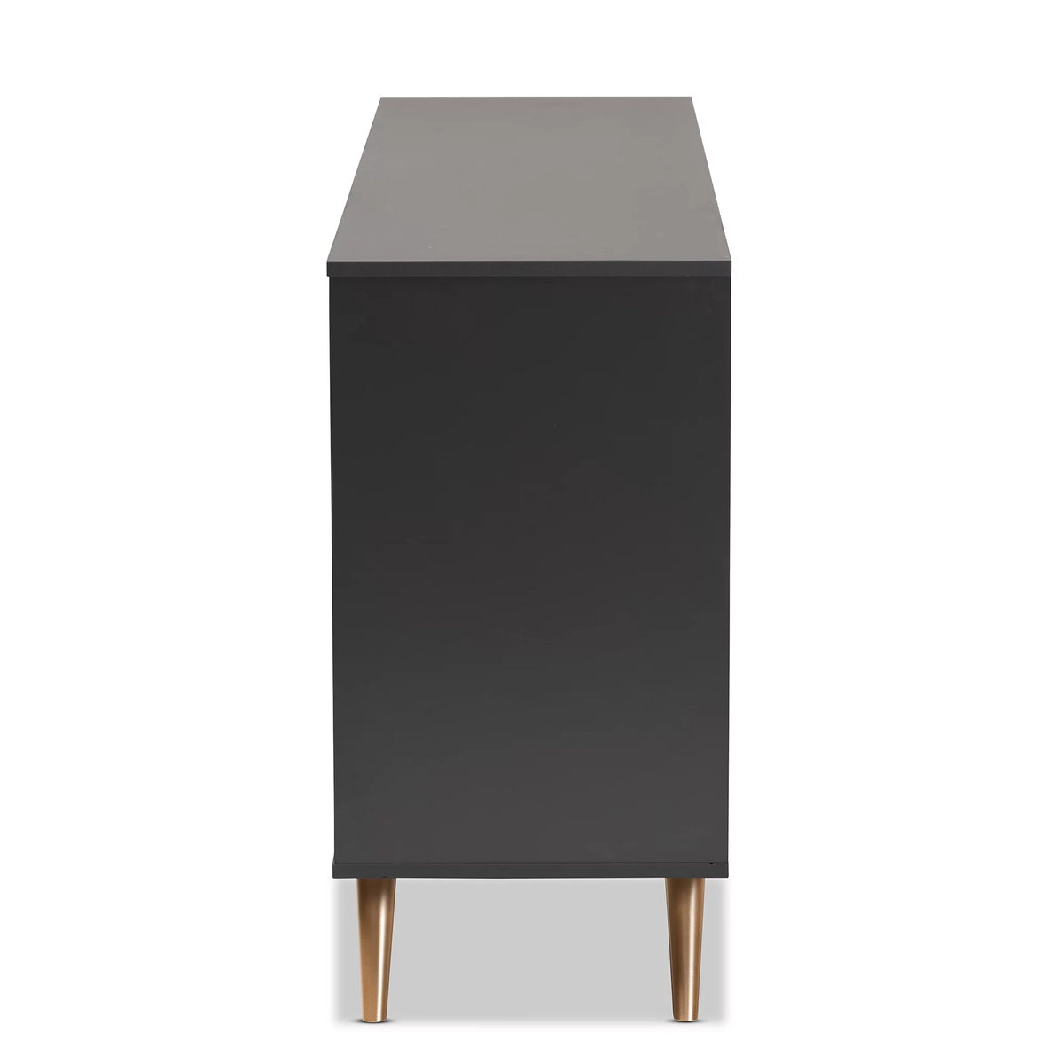 Dark Grey Gold Wood 6-Drawer Dresser V1097