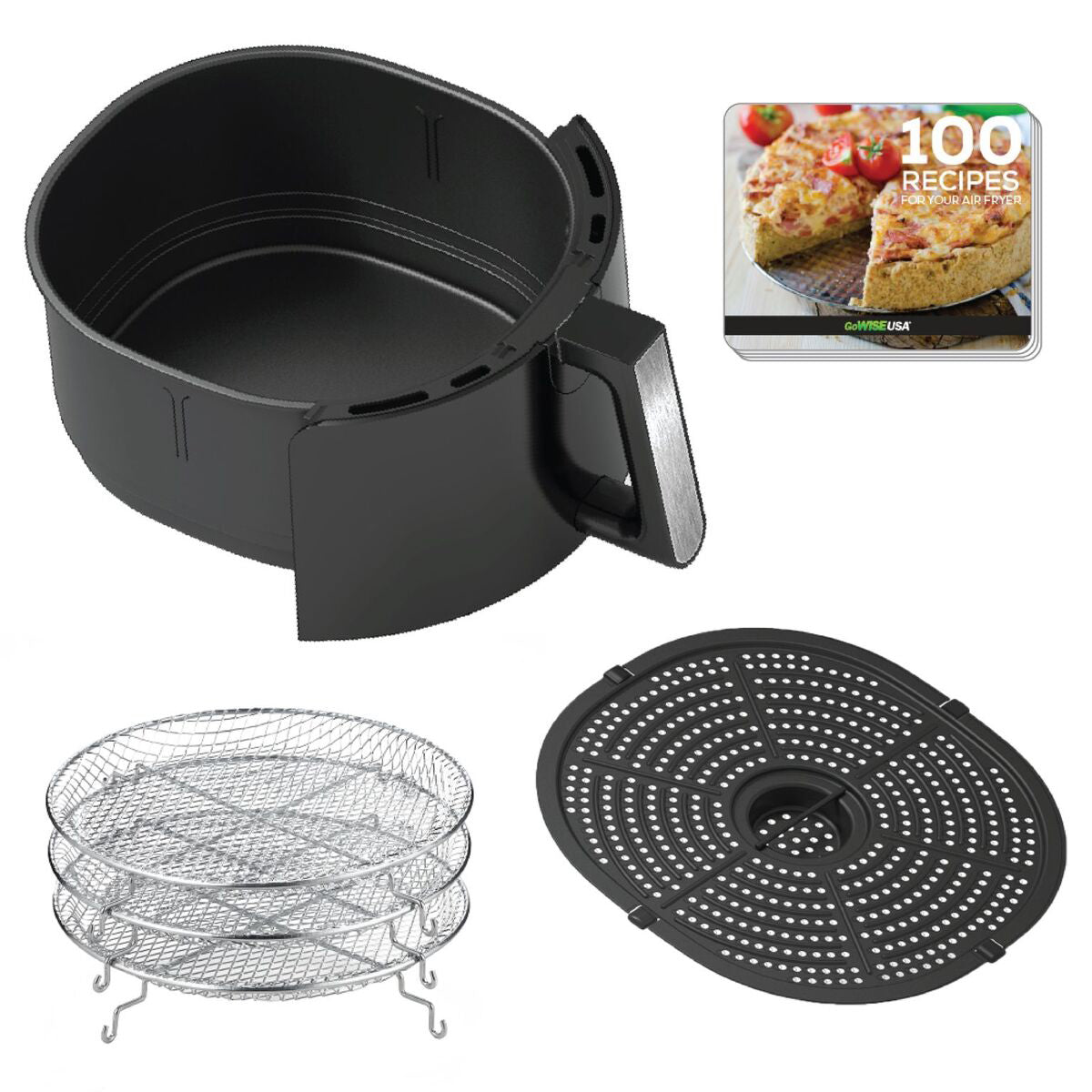7-Quart Electric Air Fryer with Dehydrator and Stackable Racks X456