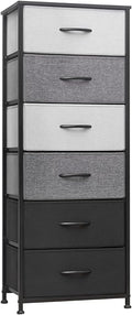 Gray 6 Drawer Fabric Storage Tower F985