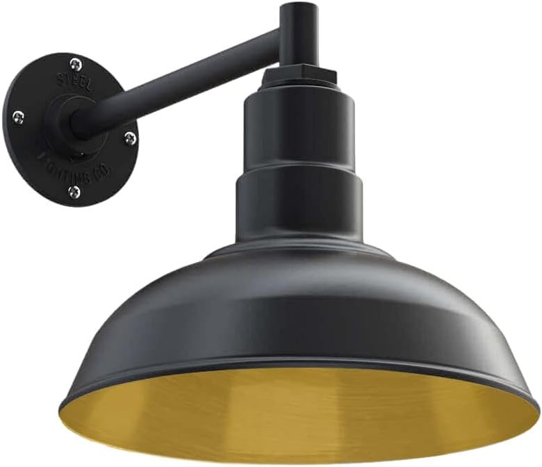 12 inch Dome Gooseneck Outdoor Wall Mounted Barn Light P8431
