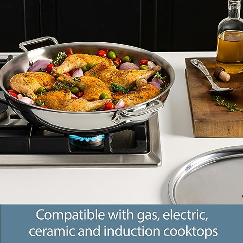 3-Ply Stainless Steel Large Frying Pan 7 Quart Z73222