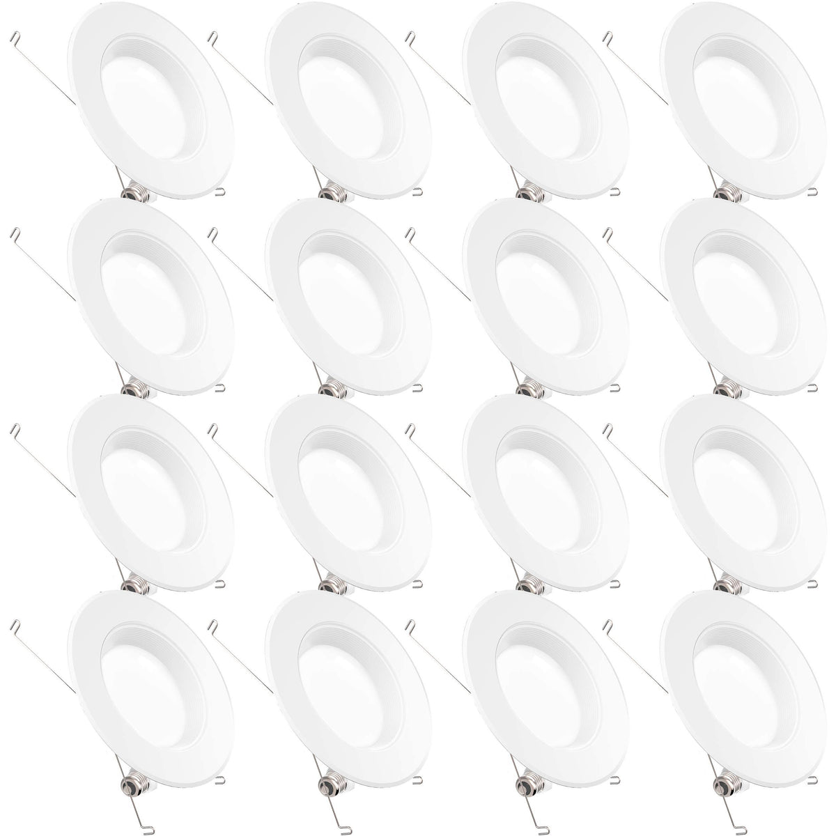 16 Pack 5/6 inch LED Recessed Downlight with Baffle Trim, 6000K Daylight, 965 lm G27210