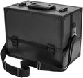 Portable Makeup Train Case with Lock and Compartments, black I83027