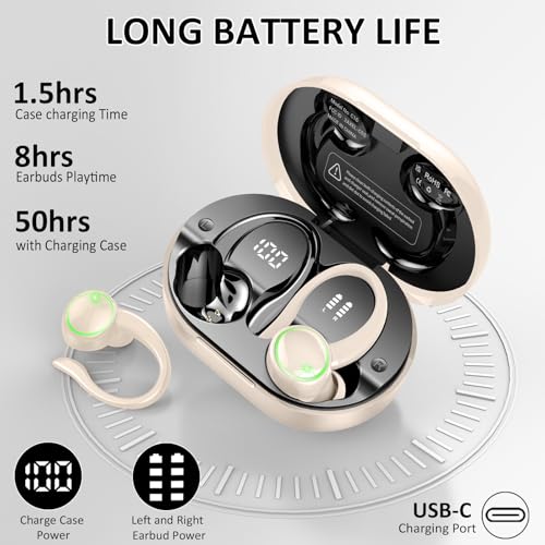 Wireless Bluetooth 5.4 Earbuds with ENC Noise Cancelling Mic, IP7 Waterproof P8233