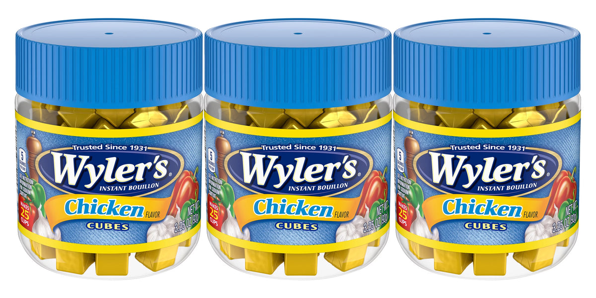 Chicken Instant Bouillon Cubes, 3.25 oz (3-Pack) Y2460