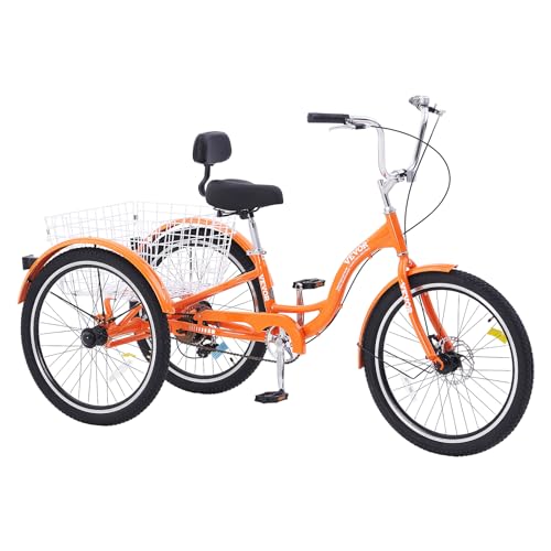 24 Inch Aluminum Alloy Three-Wheeled Tricycle (Orange) J541731