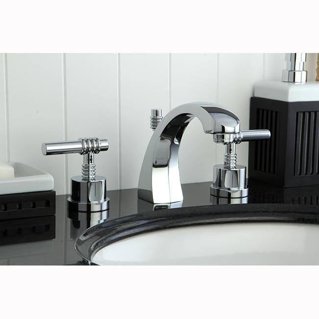 Polished Brass Two Handle Widespread Lavatory Faucet with Pop-Up J511