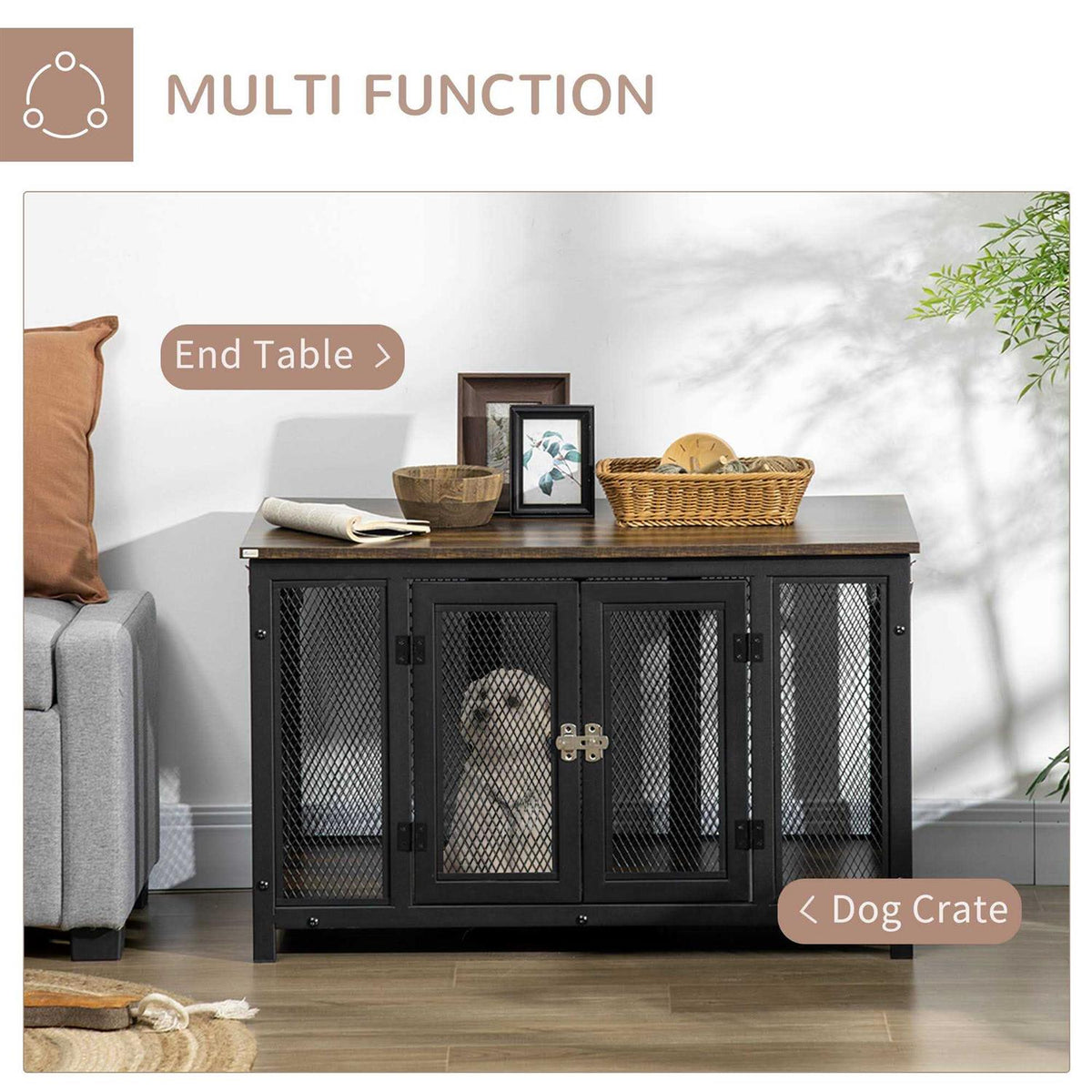 Furniture Style Dog Crate with Openable Top Y75816