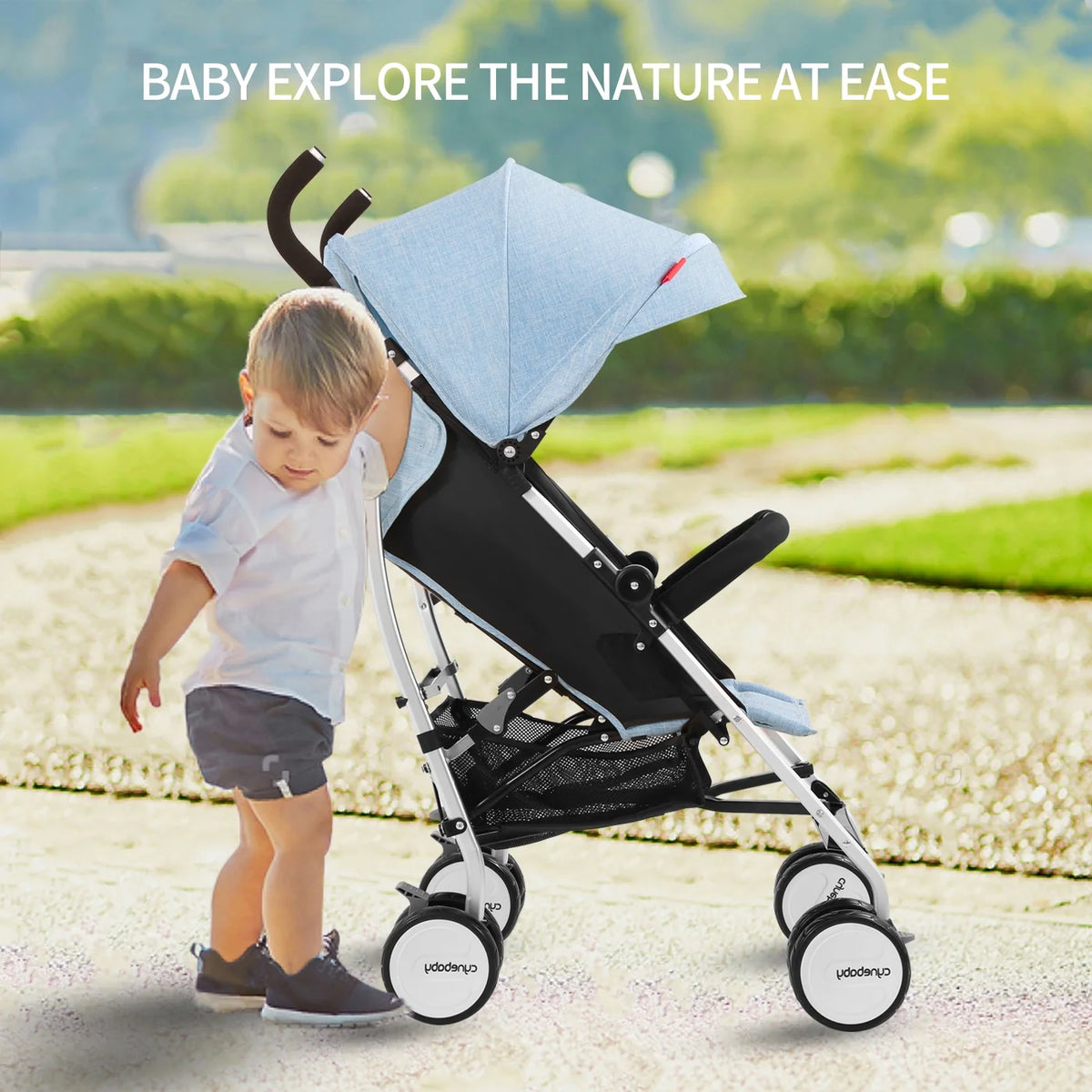 Blue Compact Lightweight Folding Umbrella Stroller E8341