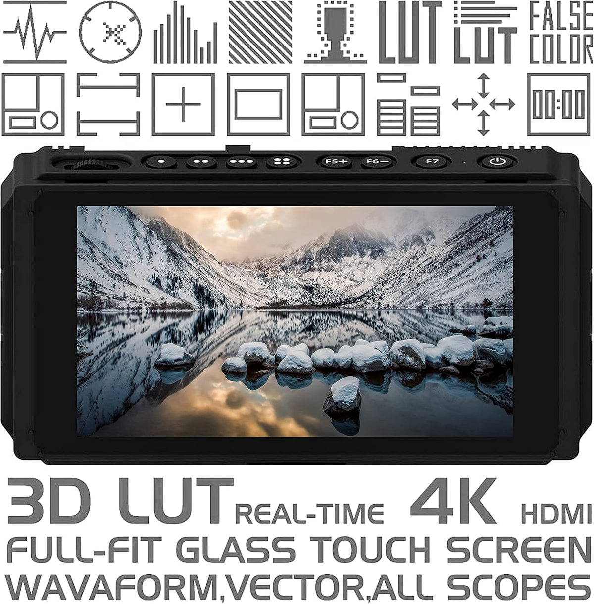 5 Inch IPS DSLR Camera Field Monitor 2000nit Touch Screen with 4K HDMI Input Output M11608