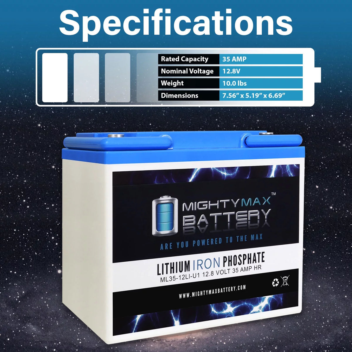12V 35AH U1 Lithium Battery E53076