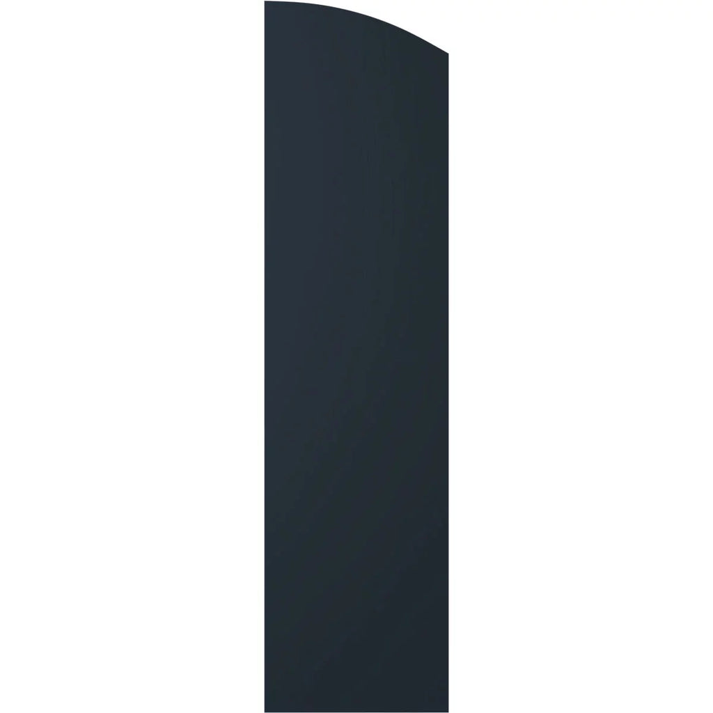 14"W x 58"H Real Wood Board-n-Batten Shutters with Elliptical Top, Starless Night Blue P919855