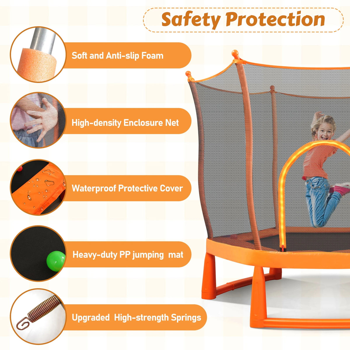 6FT Trampoline with Enclosure W28269