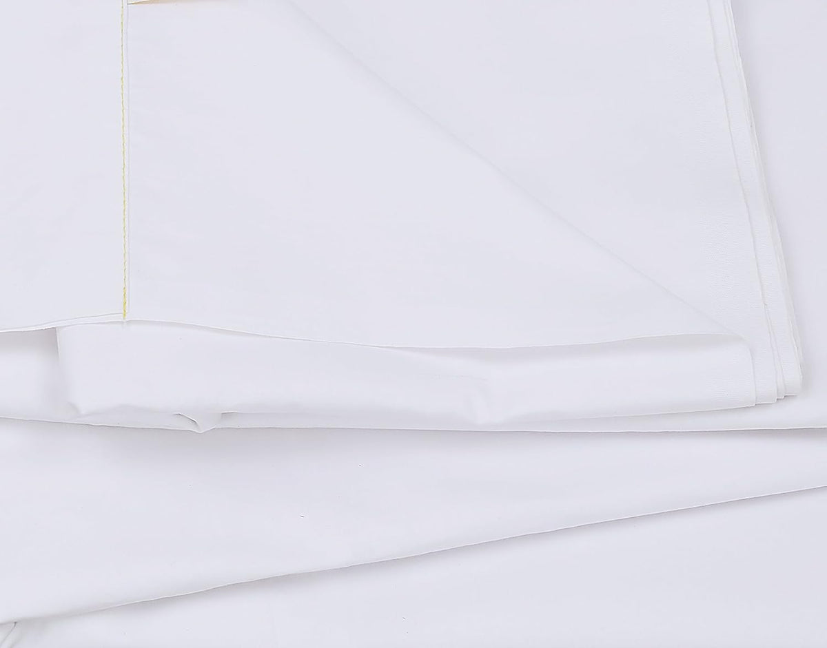 24 Queen Flat Sheets Bright White Percale Hotel Linen T1944