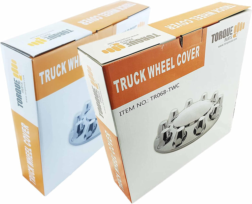 2 Pack Chrome Plated ABS Plastic Front Axle Wheel Cover Hubcap for Semi Truck V595201