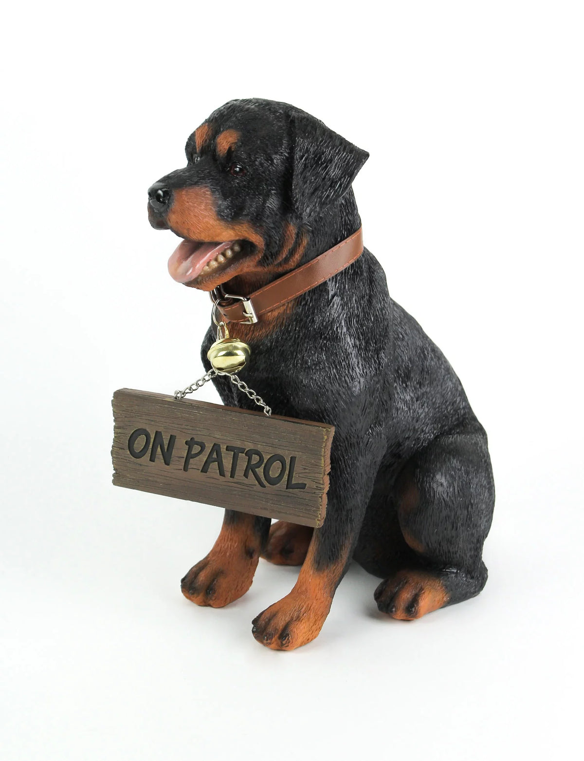 Rottweiler Indoor Outdoor Statue with Reversible Message Sign D880