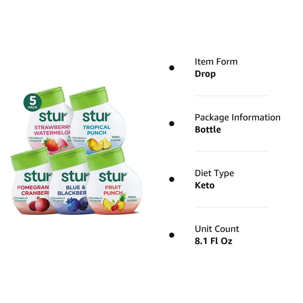 Liquid Water Enhancer Variety, Sugar Free, Zero Calories, 5 Bottles N57761
