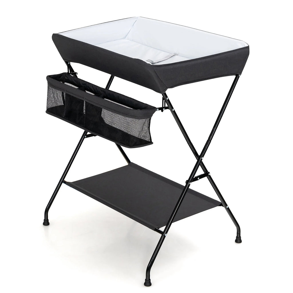 Folding Baby Changing Table with Storage Black W39839