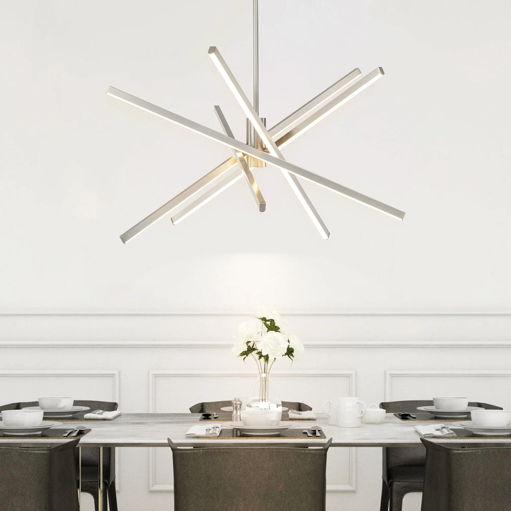 5-Light Aluminum Dimmable LED Linear Chandelier X4369
