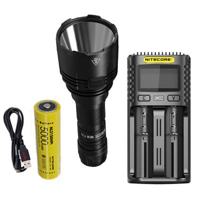 NITECORE P30 Hunting Flashlight, 1000 Lumens, USB-C Rechargeable Battery Included, and UMS2 Charger P486