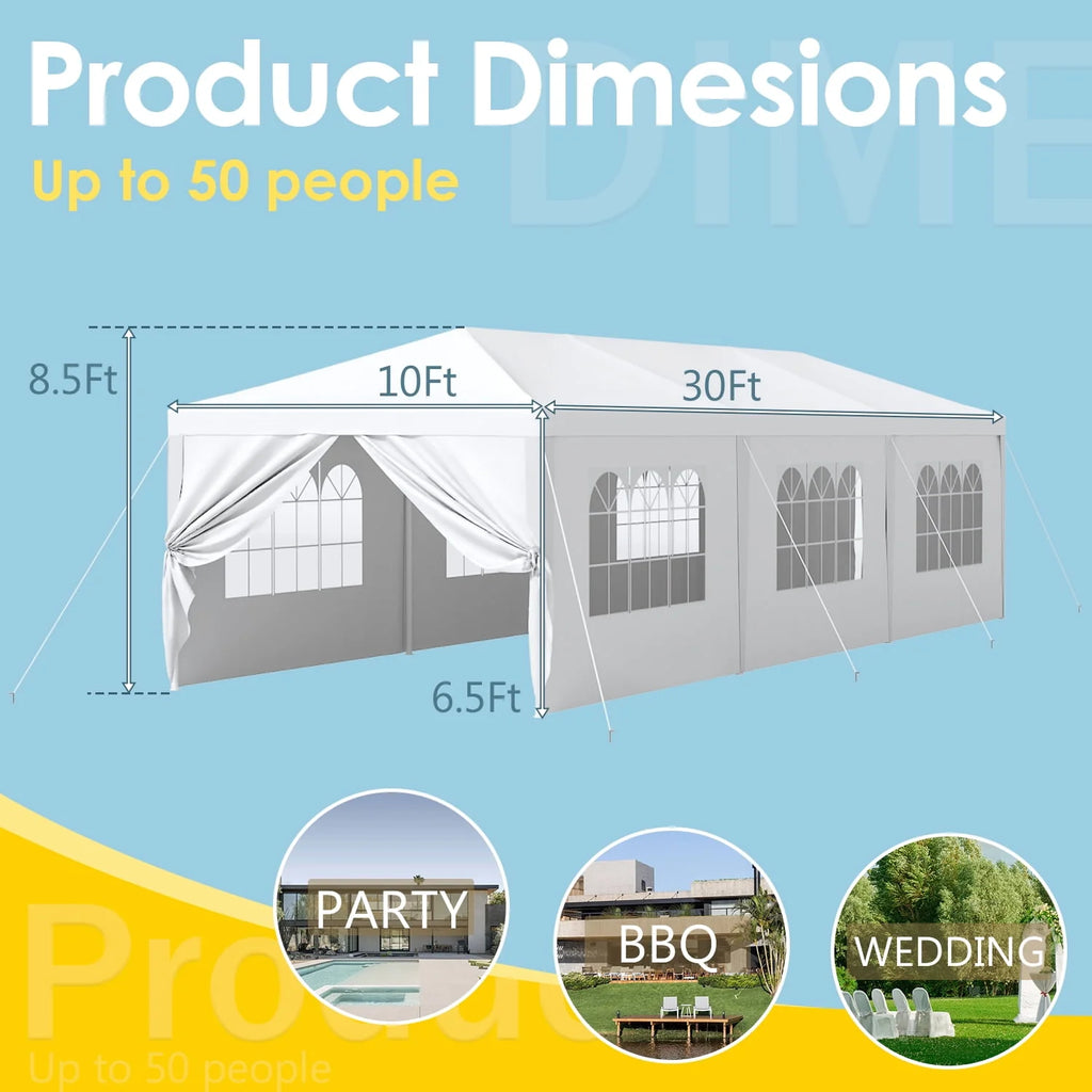 10' x 30' Outdoor Gazebo Canopy with Removable Sidewalls Z160