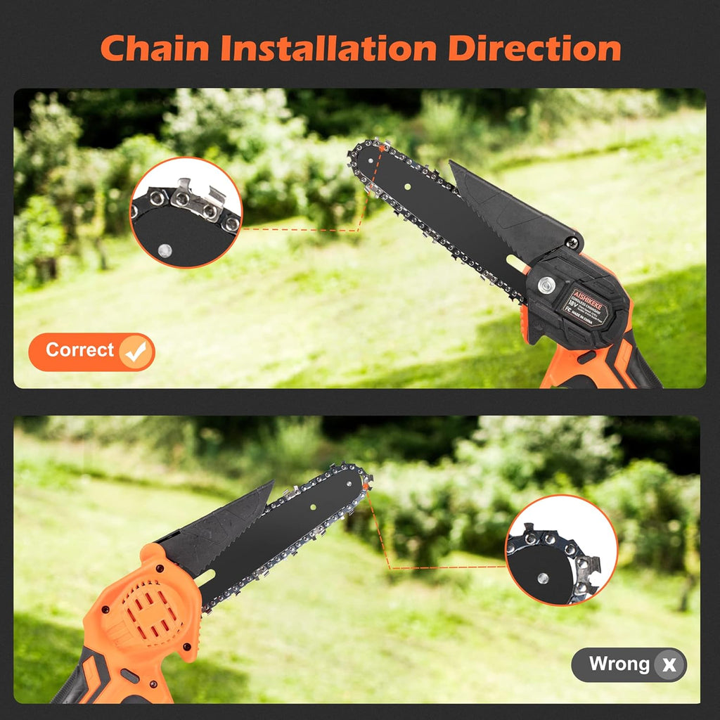 Mini Chainsaw 6 Inch Cordless with 2 Rechargeable Battery S357