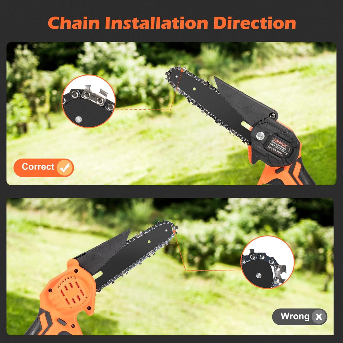 Mini Chainsaw 6 Inch Cordless with 2 Rechargeable Battery S357