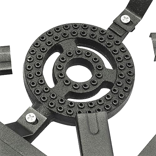 Portable Double Propane Gas Burner Cast Iron Stove with 1.5m Propane Regulator Hose K184959