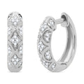 18K White Gold Plated Hoop Earrings W66592