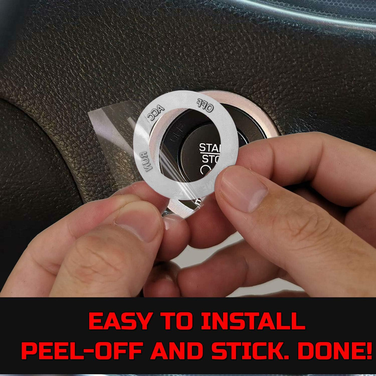 Engine Start Stop Button Overlay Ruby Red Sticker Emblem J274