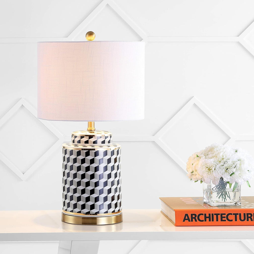 Black/White Ceramic/Metal LED Table Lamp N590296