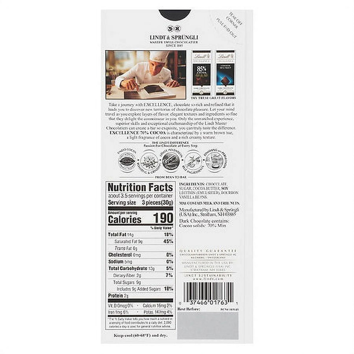 70% Cocoa Bar 3.5oz Pack of 2 Y1947