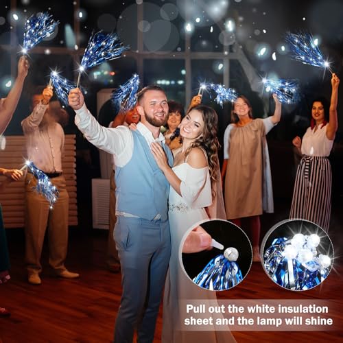 24 Pcs Lighted Wedding Wands White Tinsel L206