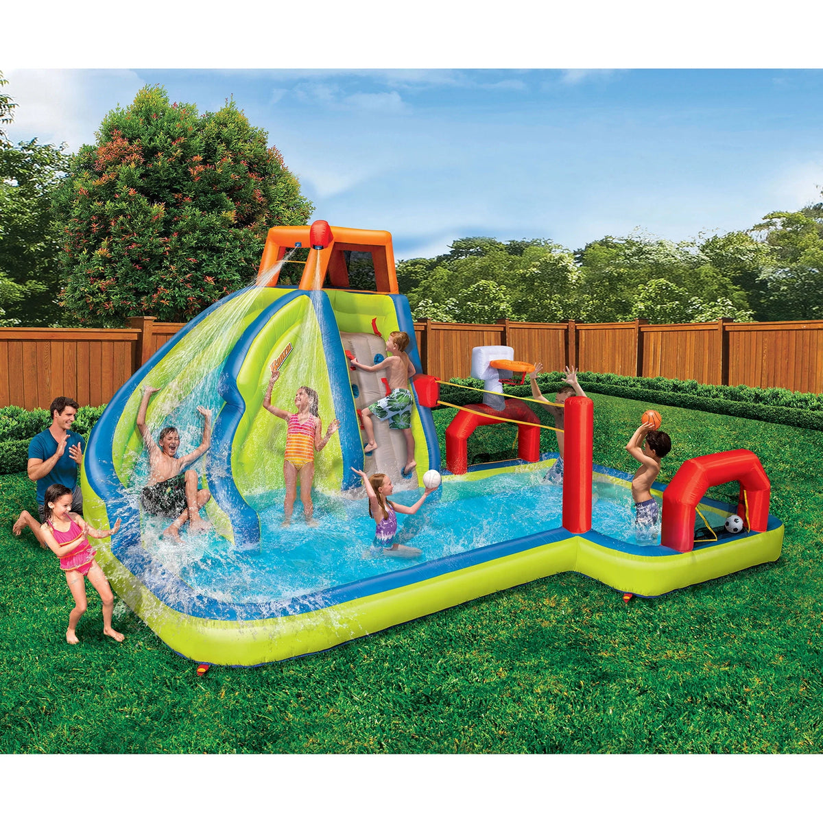 3-in-1 Inflatable Bouncer Water Slide H450